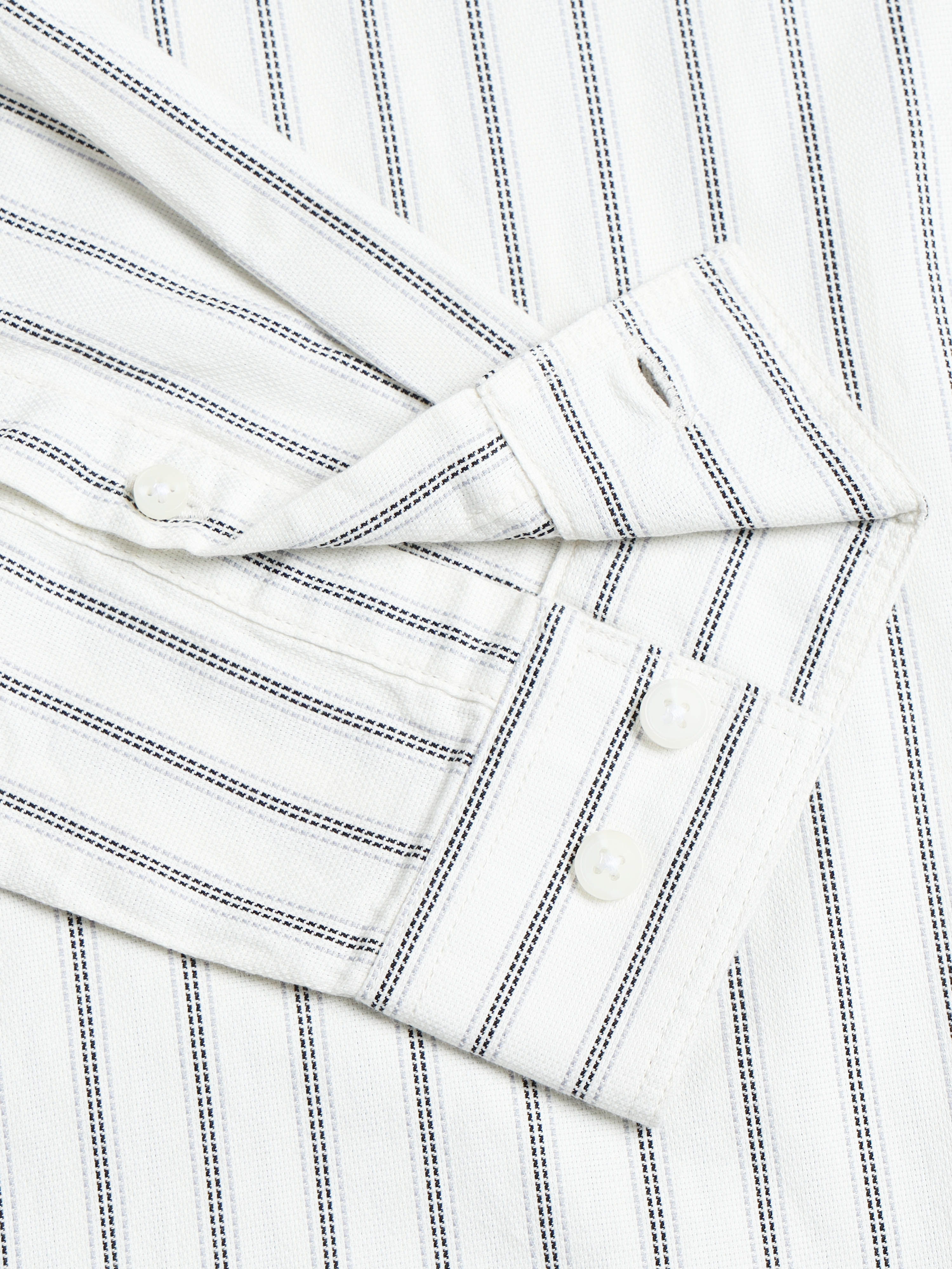 Men Stripes Cream Shirt