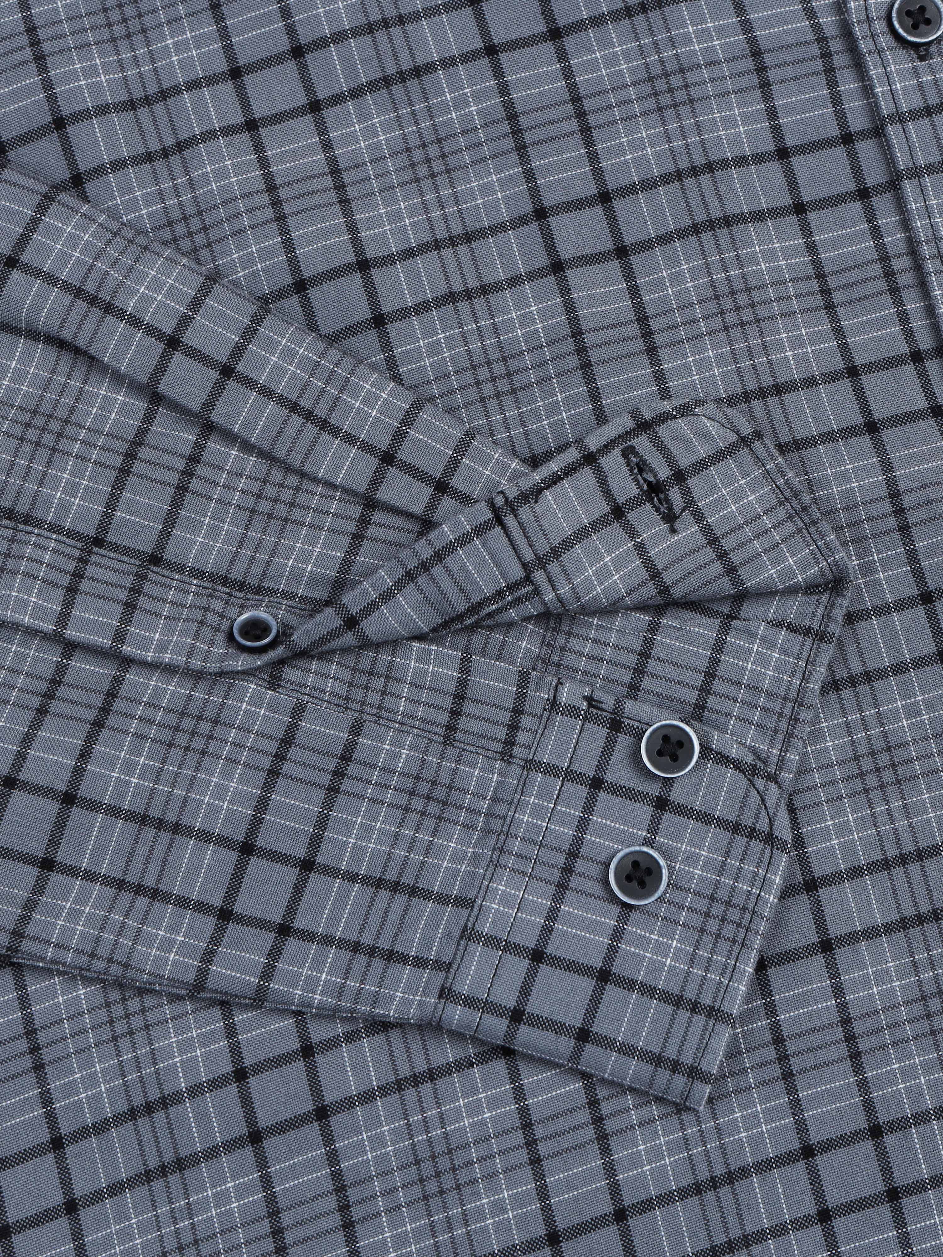 Men's Premium Oxford Grey Checks Shirt