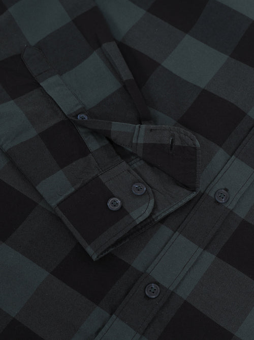 Men Smart Slim Fit Buffalo Checks Checked Casual Shirt