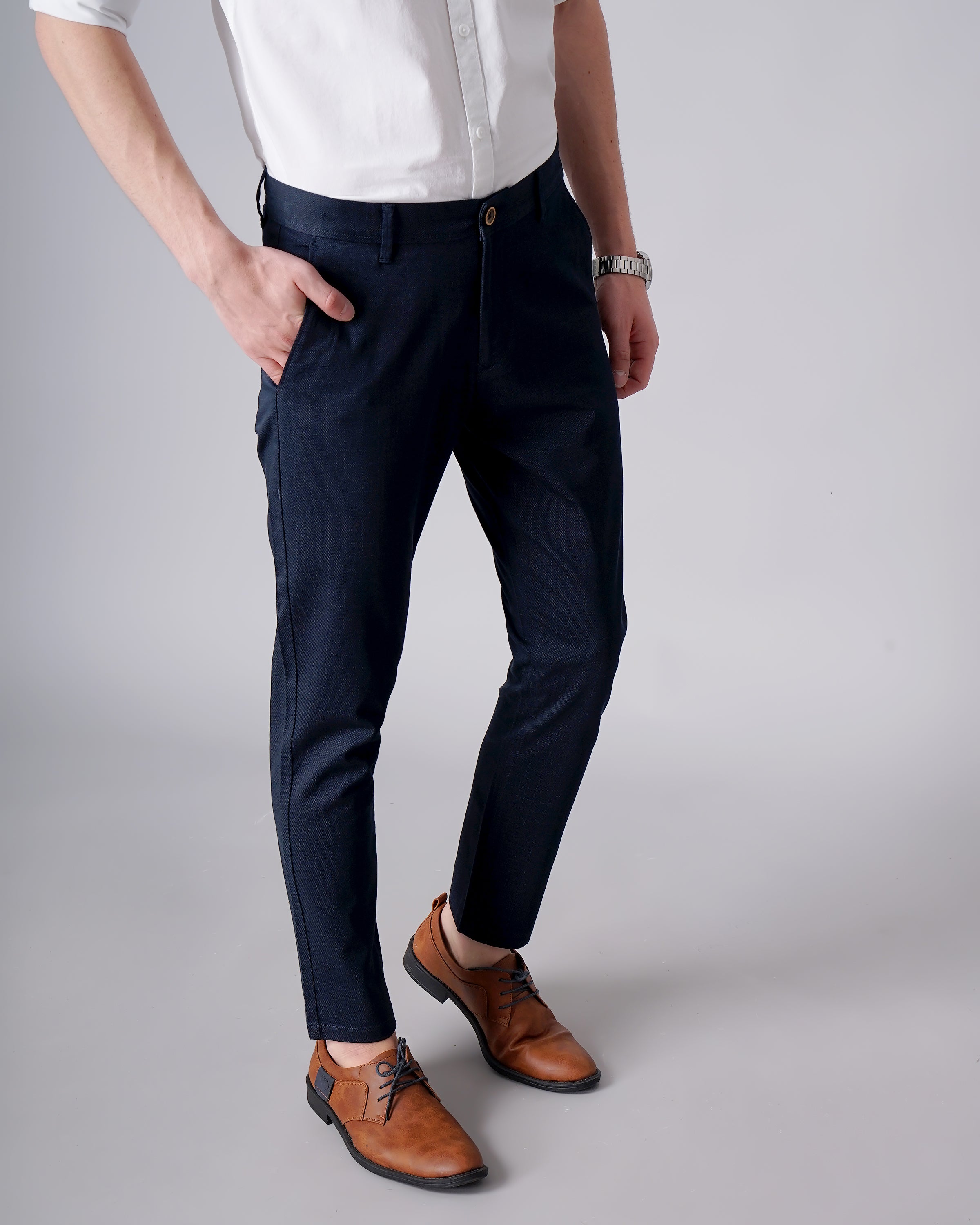 Slim Fit Flat-Front Trousers
