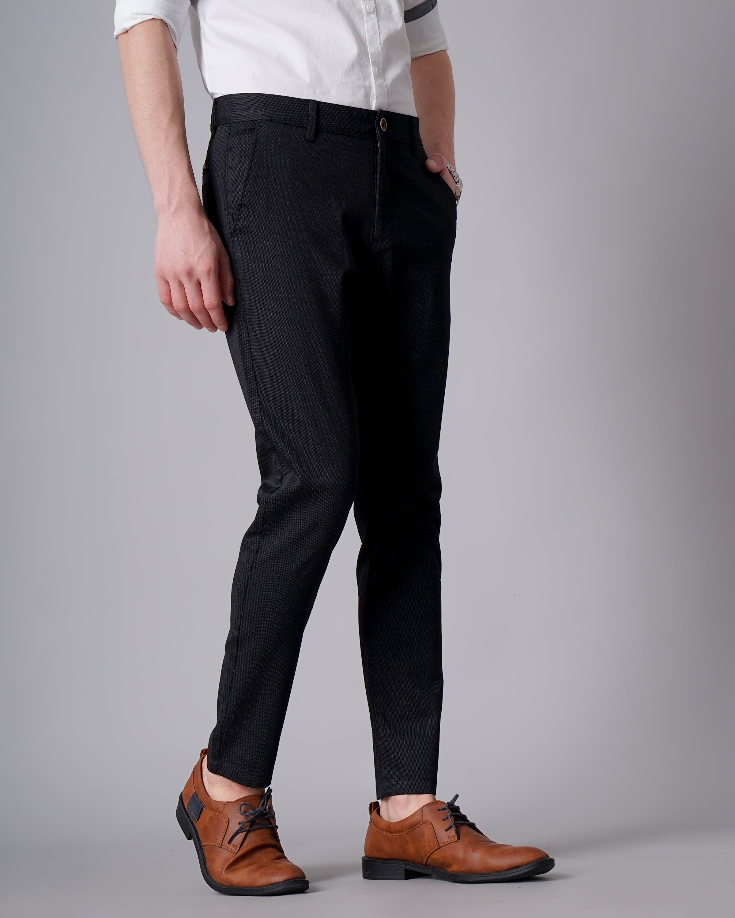 Slim Fit Flat-Front Trousers
