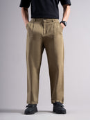 Men Low-Rise Relaxed Fit Pleated Chinos