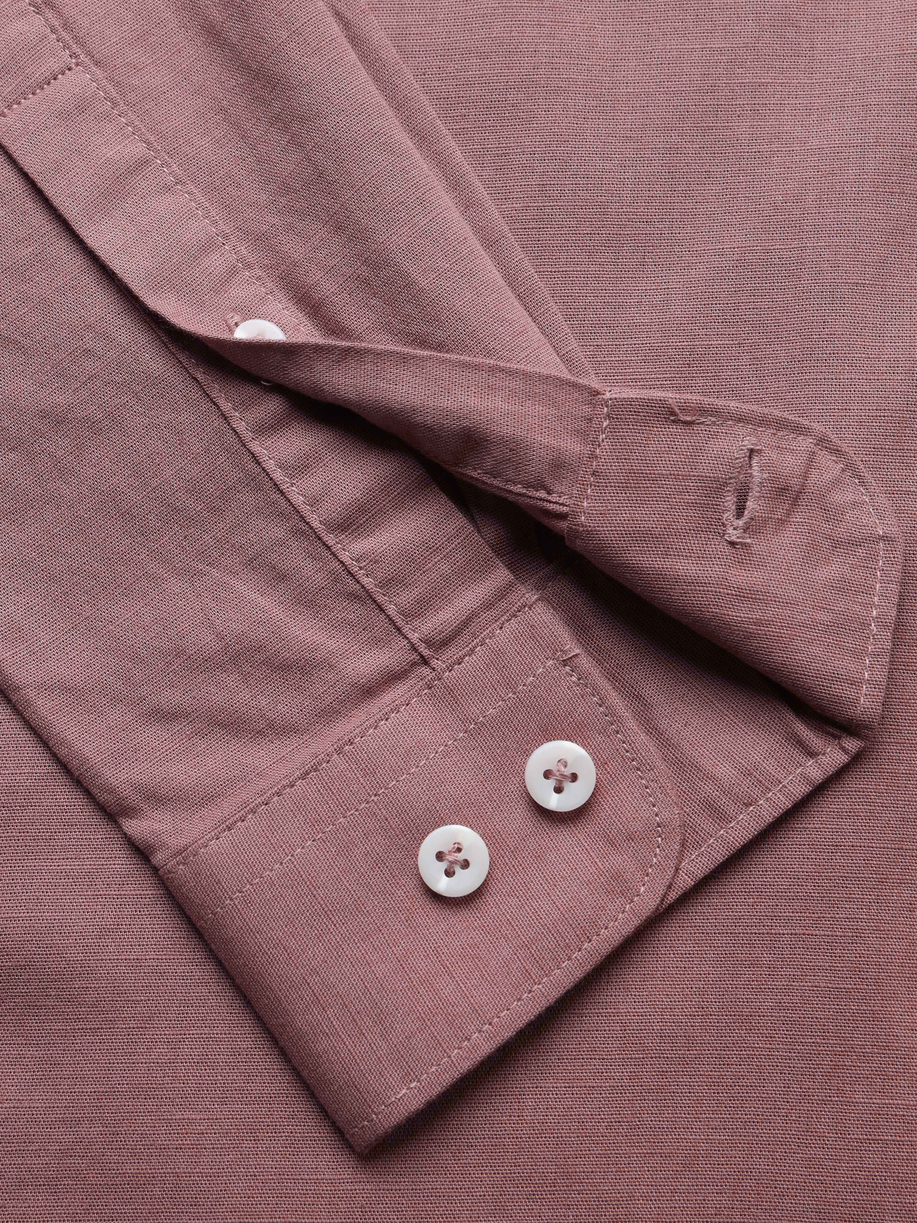Men's Slub Slim Fit Solid Shirt