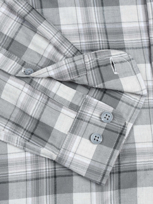 Men's Melange Twill Green Checks Shirts
