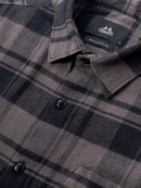 Men Smart Relaxed Fit Checked Spread Collar Cotton Casual Shirt
