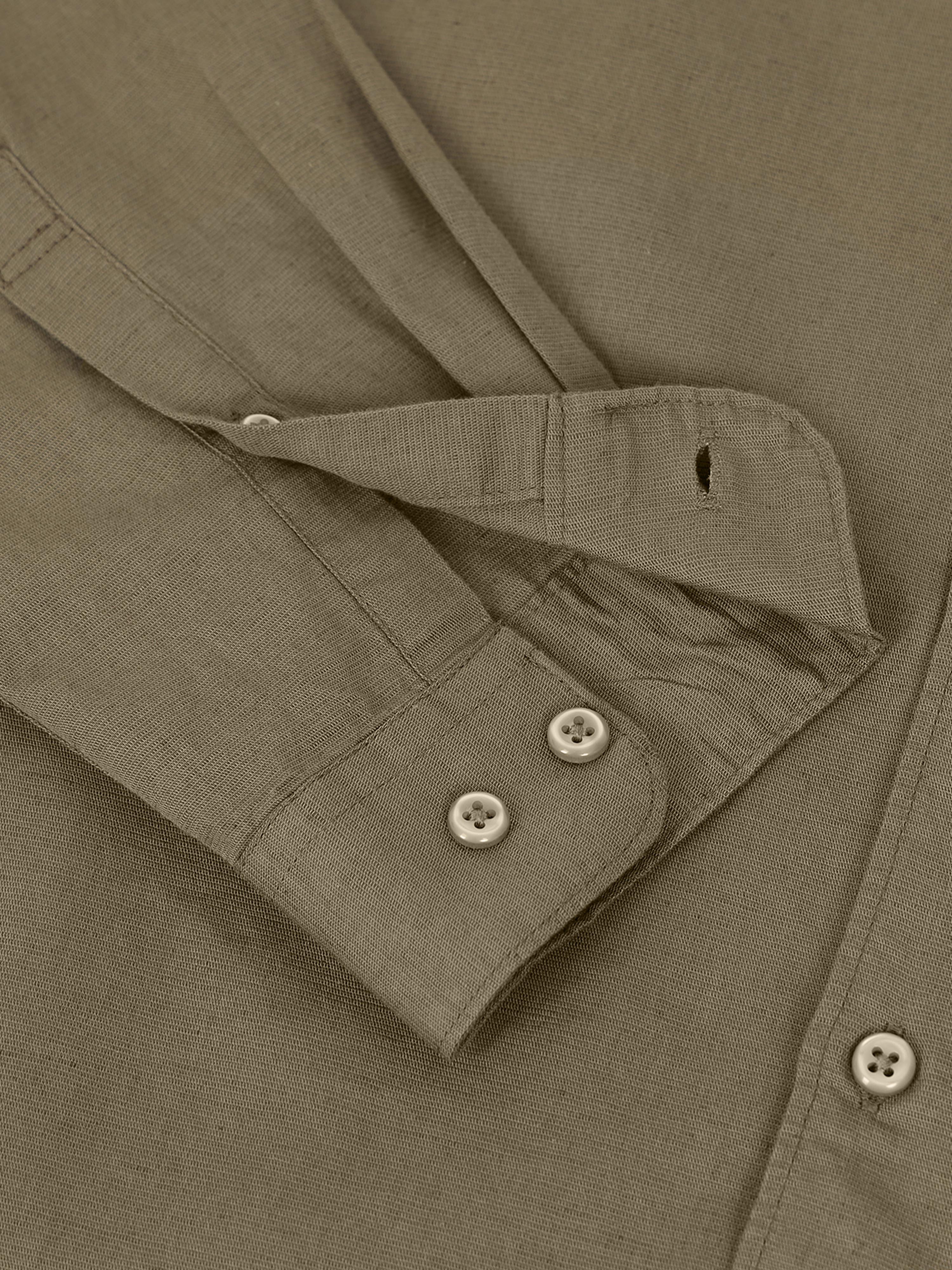 Men Smart Cotton Linen Slim Fit Shirt