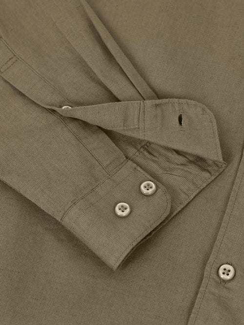 Men Smart Cotton Linen Slim Fit Shirt