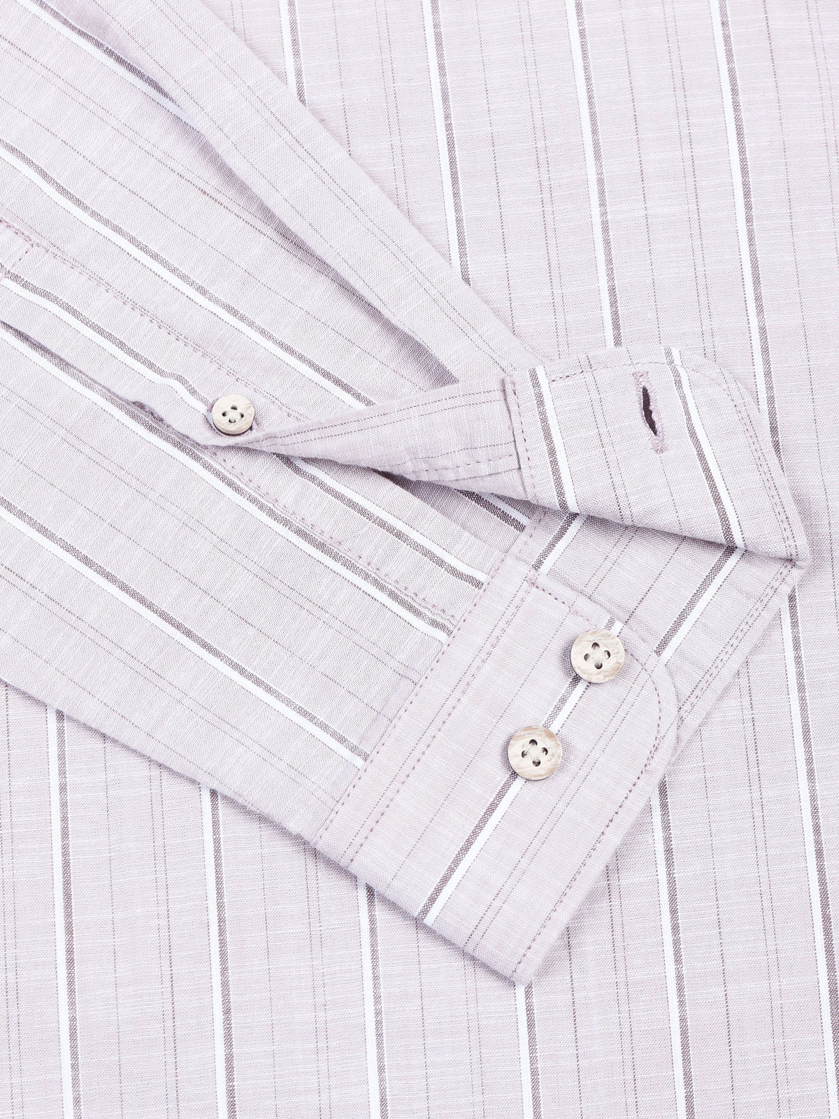 Men's Oxford Stripes Taupe Shirt