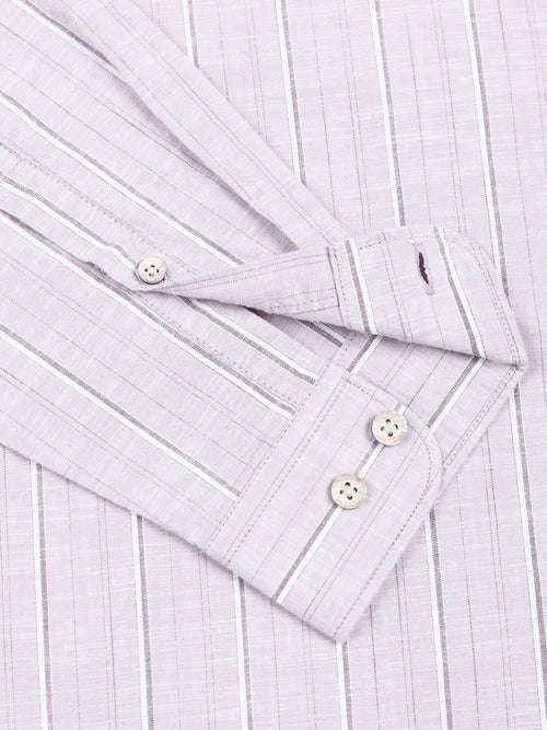 Men's Oxford Stripes Taupe Shirt