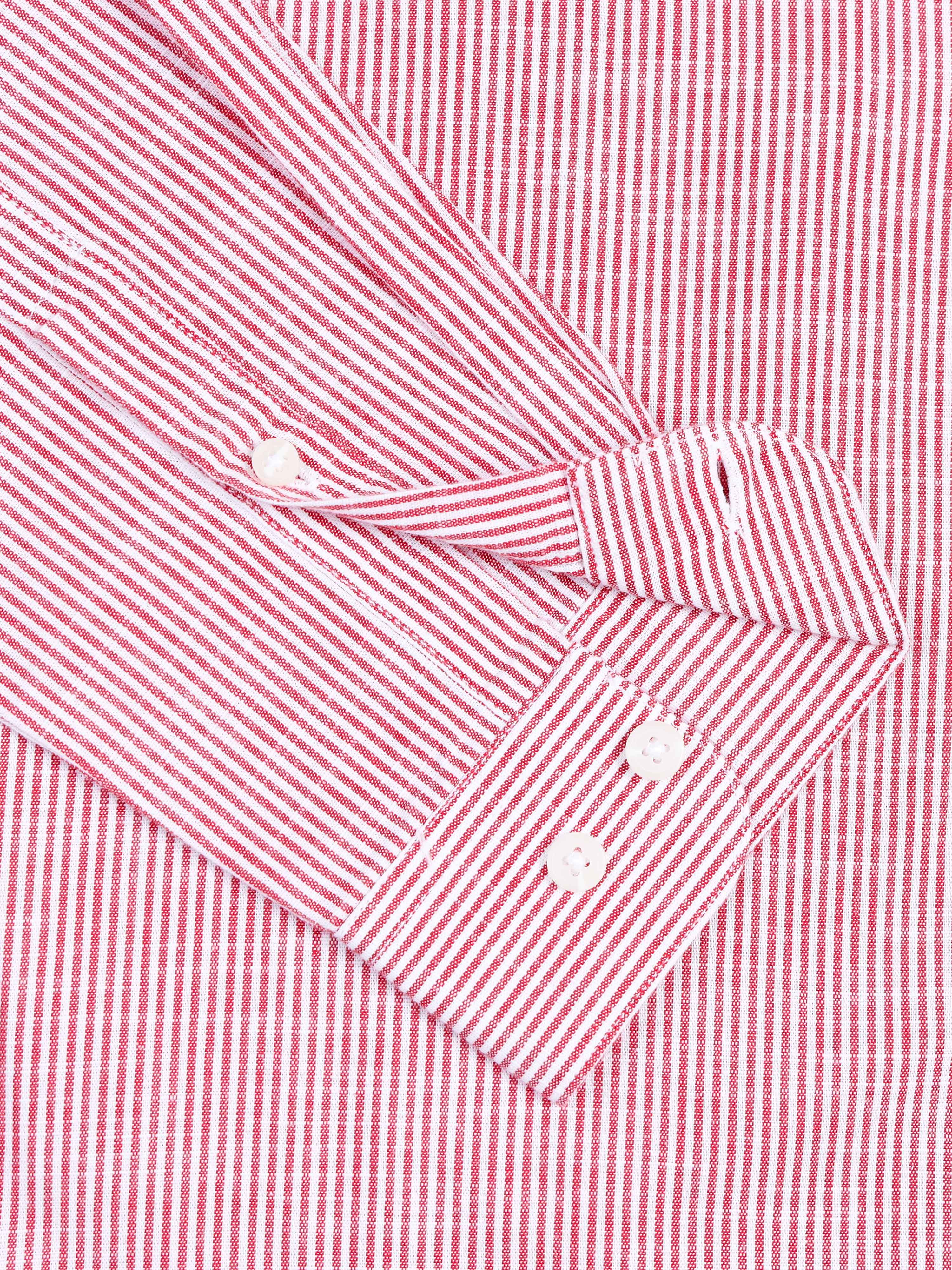 Men Stripes Red Shirts