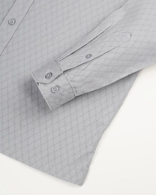 MEN'S SELF DESIGN REGULAR FIT SHIRT
