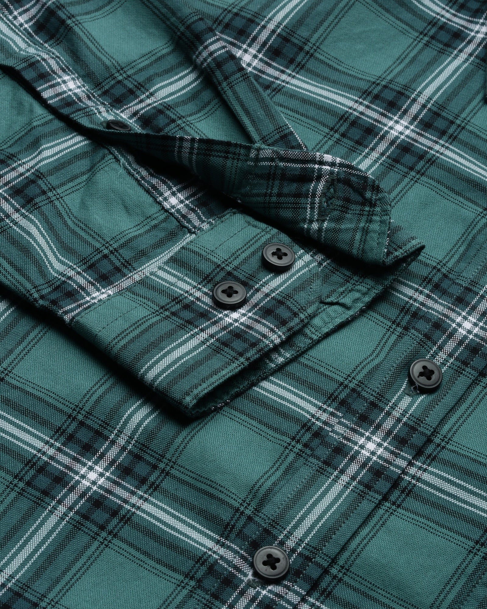 Green Slim fit Checks Casual Shirt