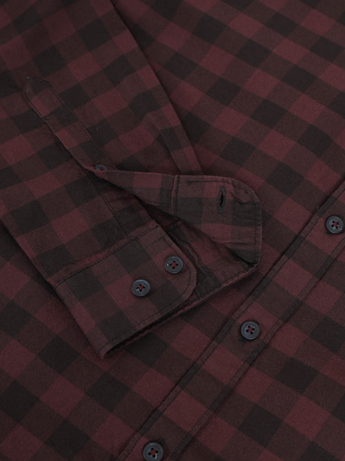 Men Smart Slim Fit Gingham Checks Checked Casual Shirt