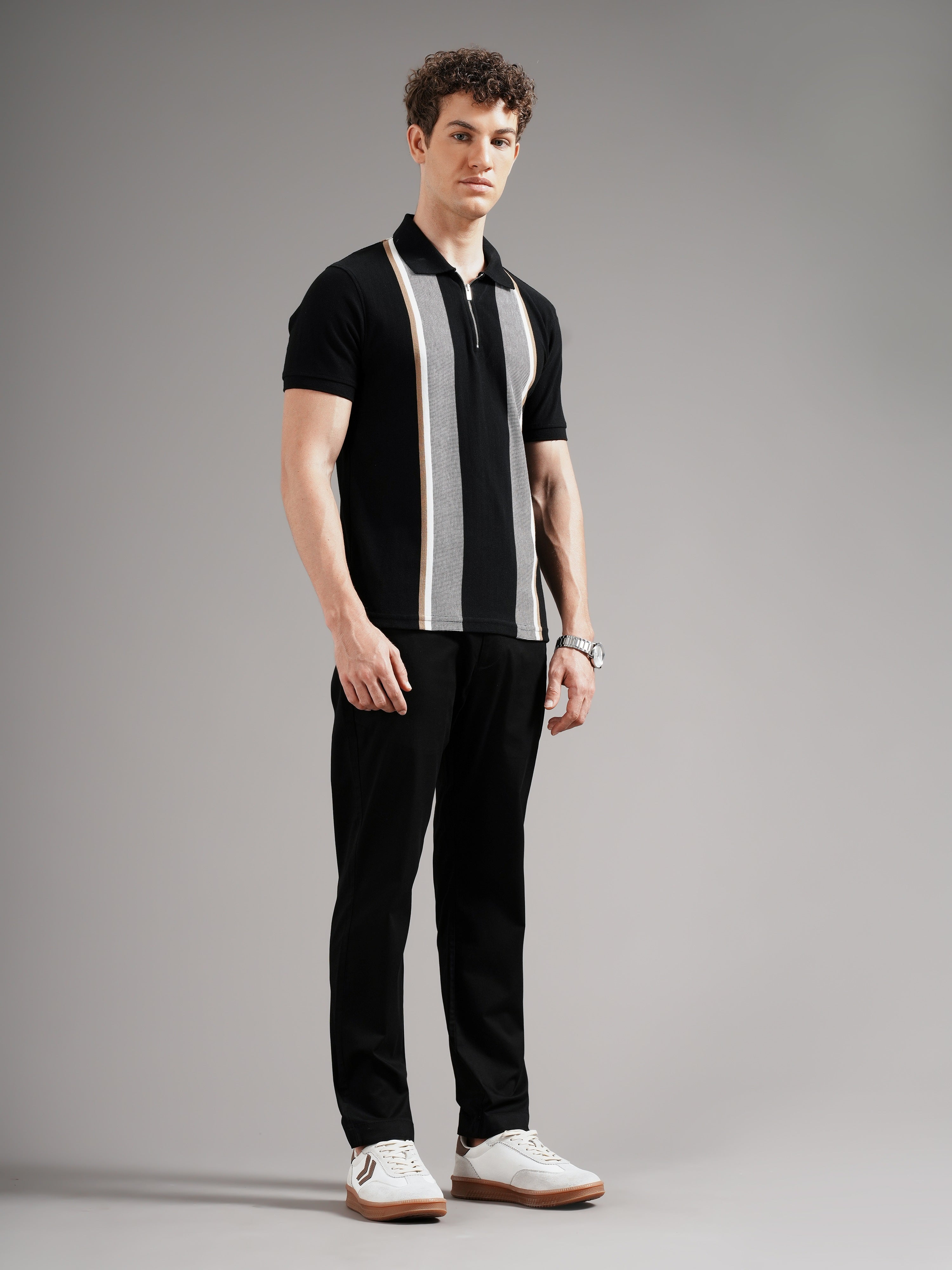 Men Tailored Low-Rise Chinos Trousers