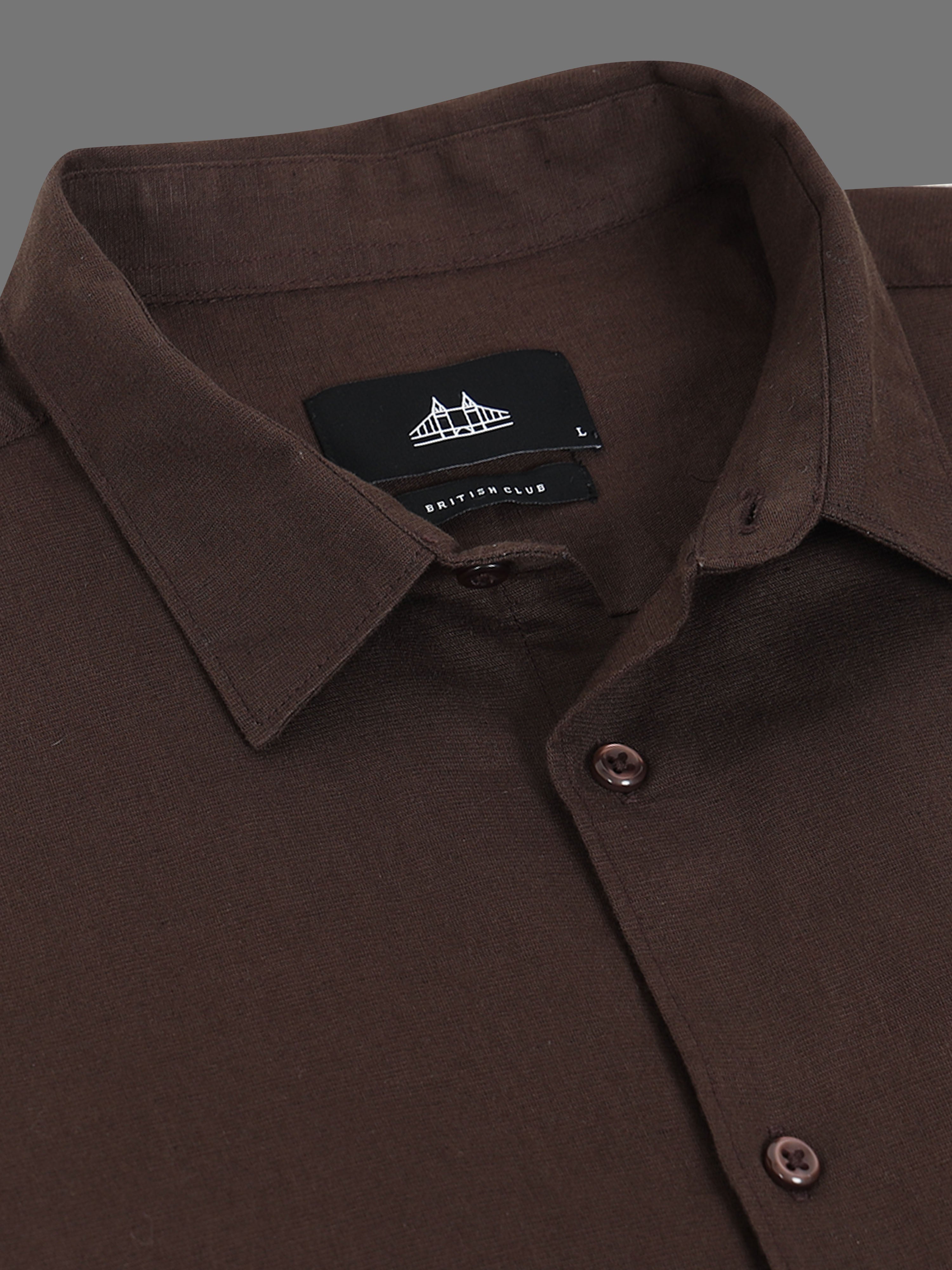 Men Smart Cotton Linen Slim Fit Shirt