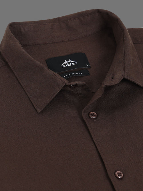 Men Smart Cotton Linen Slim Fit Shirt