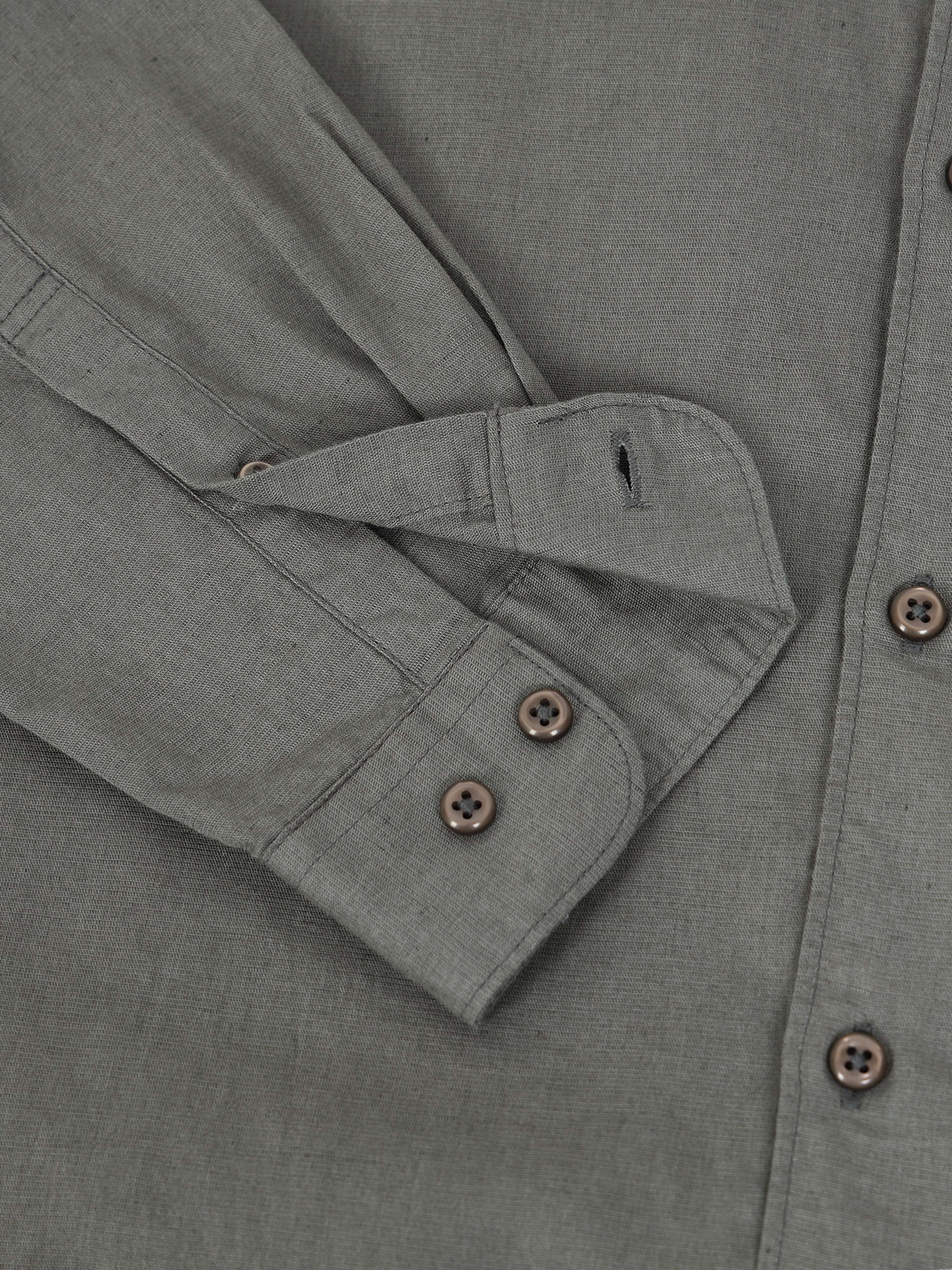 Men Smart Cotton Linen Slim Fit Shirt