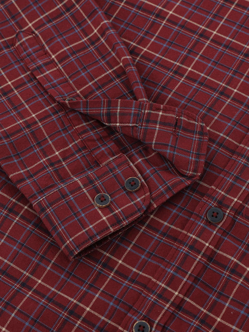 Men Smart Slim Fit Tartan Checks Checked Casual Shirt