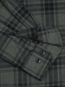 Men's Melange Twill Olive Checks Shirts