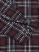 Men Melange Twill Burgundy Checks Shirts