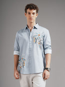 Men Smart Slim Fit Printed Casual Shirt