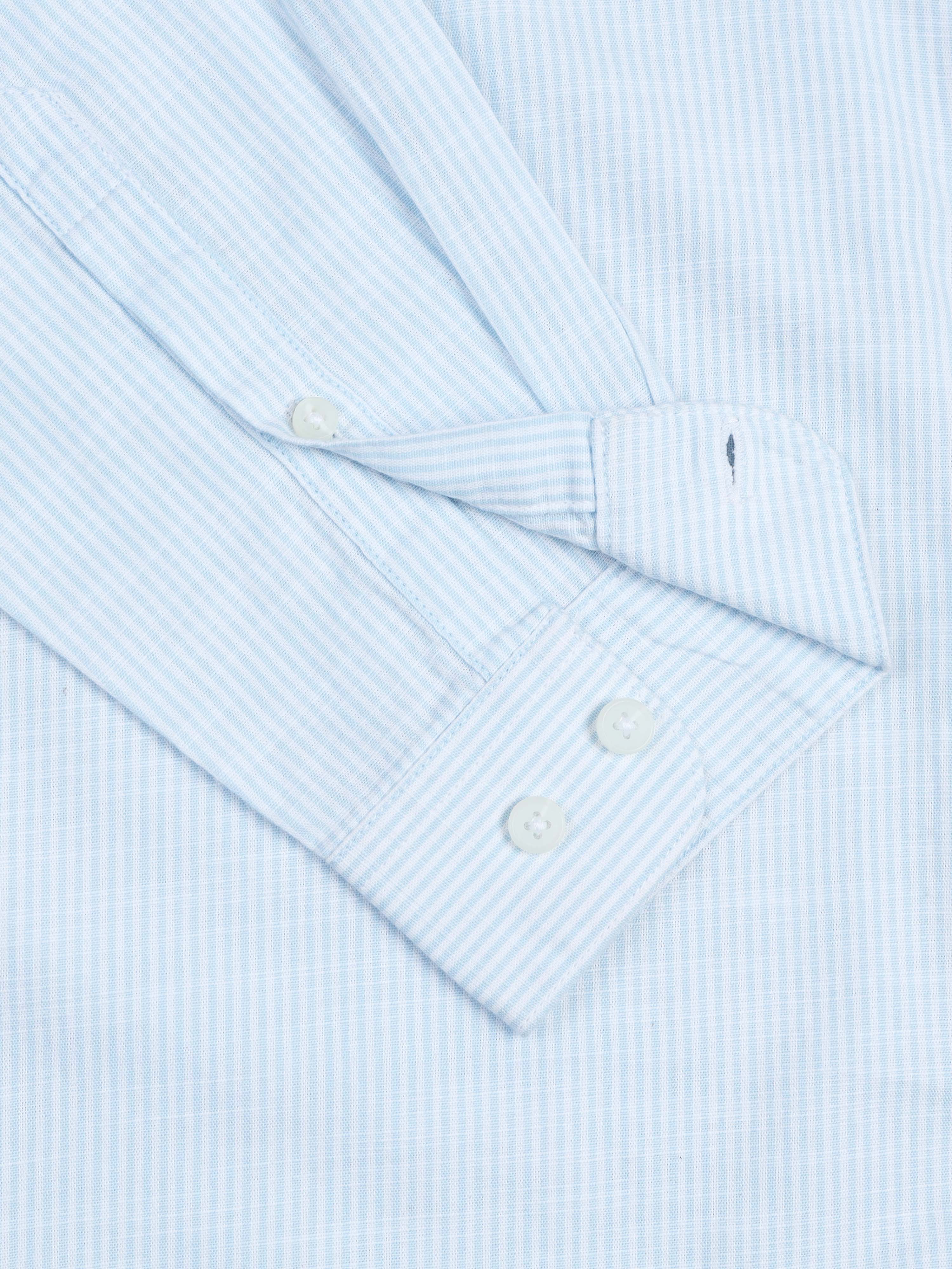 Men Stripes Blue Shirts