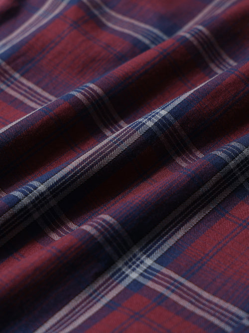 Men Smart Slim Fit Tartan Checks Checked Casual Shirt