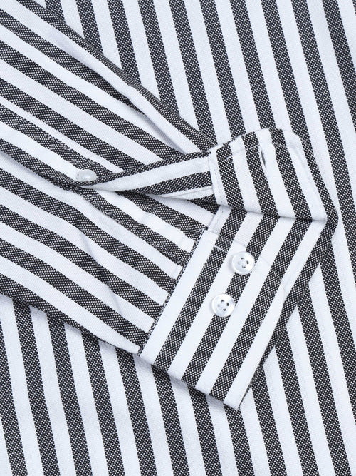Men Stripes  Black Shirts