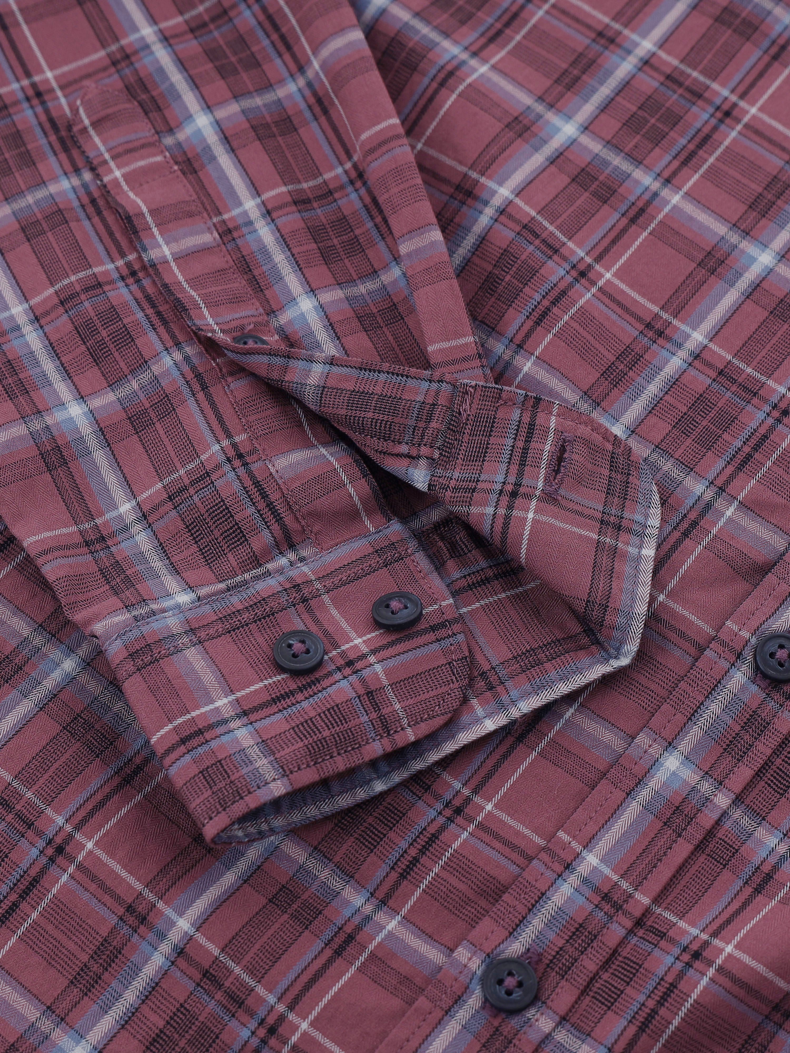 Men Smart Slim Fit Tartan Checks Checked Casual Shirt