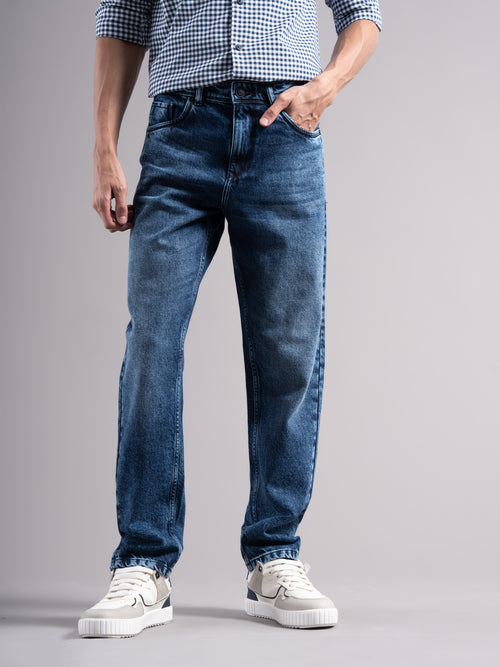 Men Smart Slim Fit Mid-Rise Light Fade Jeans