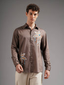 Men Smart Slim Fit Printed Casual Shirt