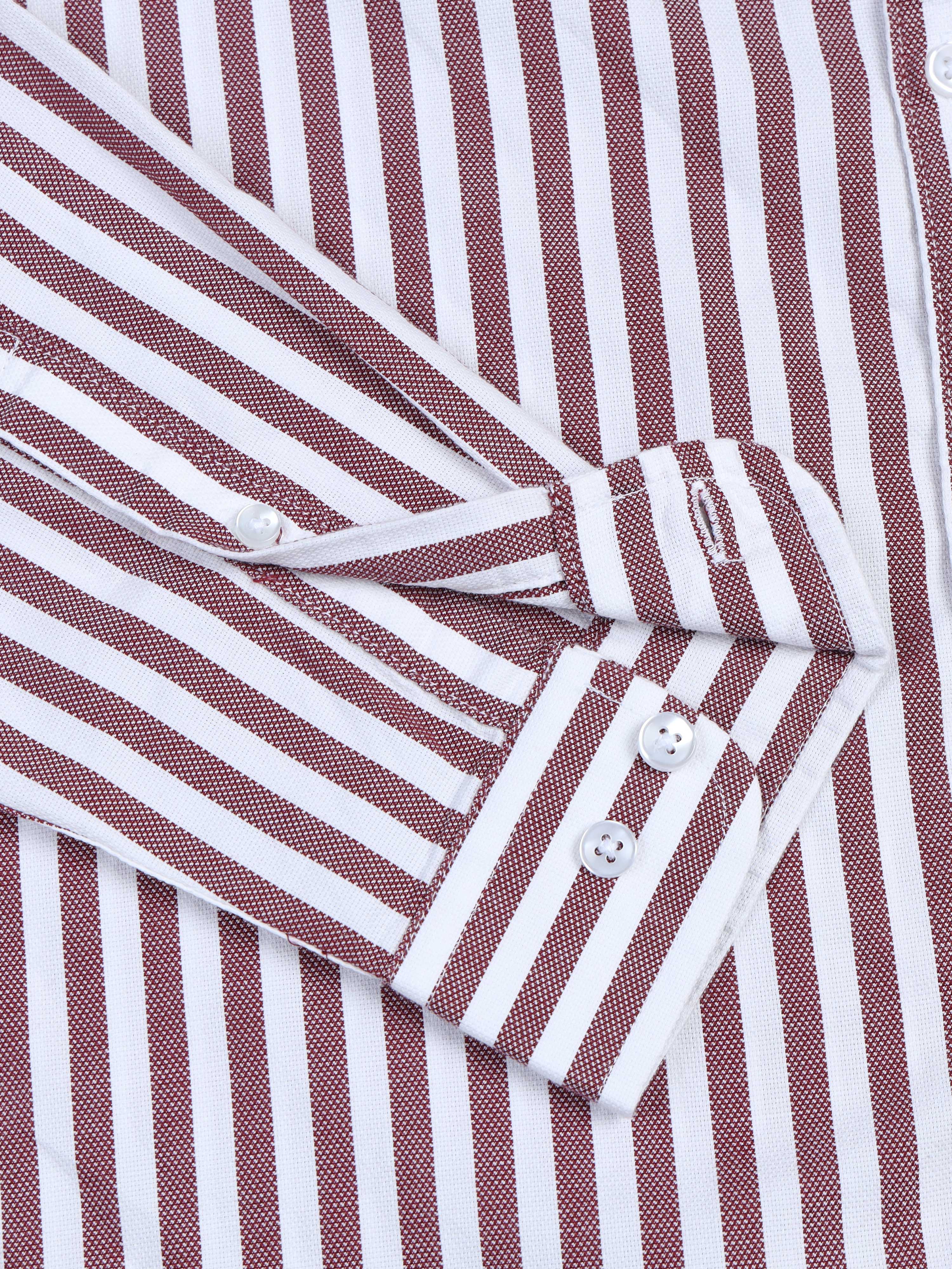 Men Stripes Red Shirts