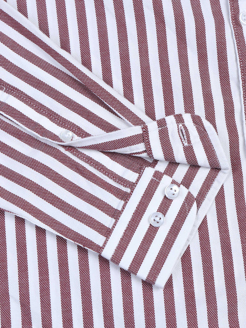 Men Stripes Red Shirts