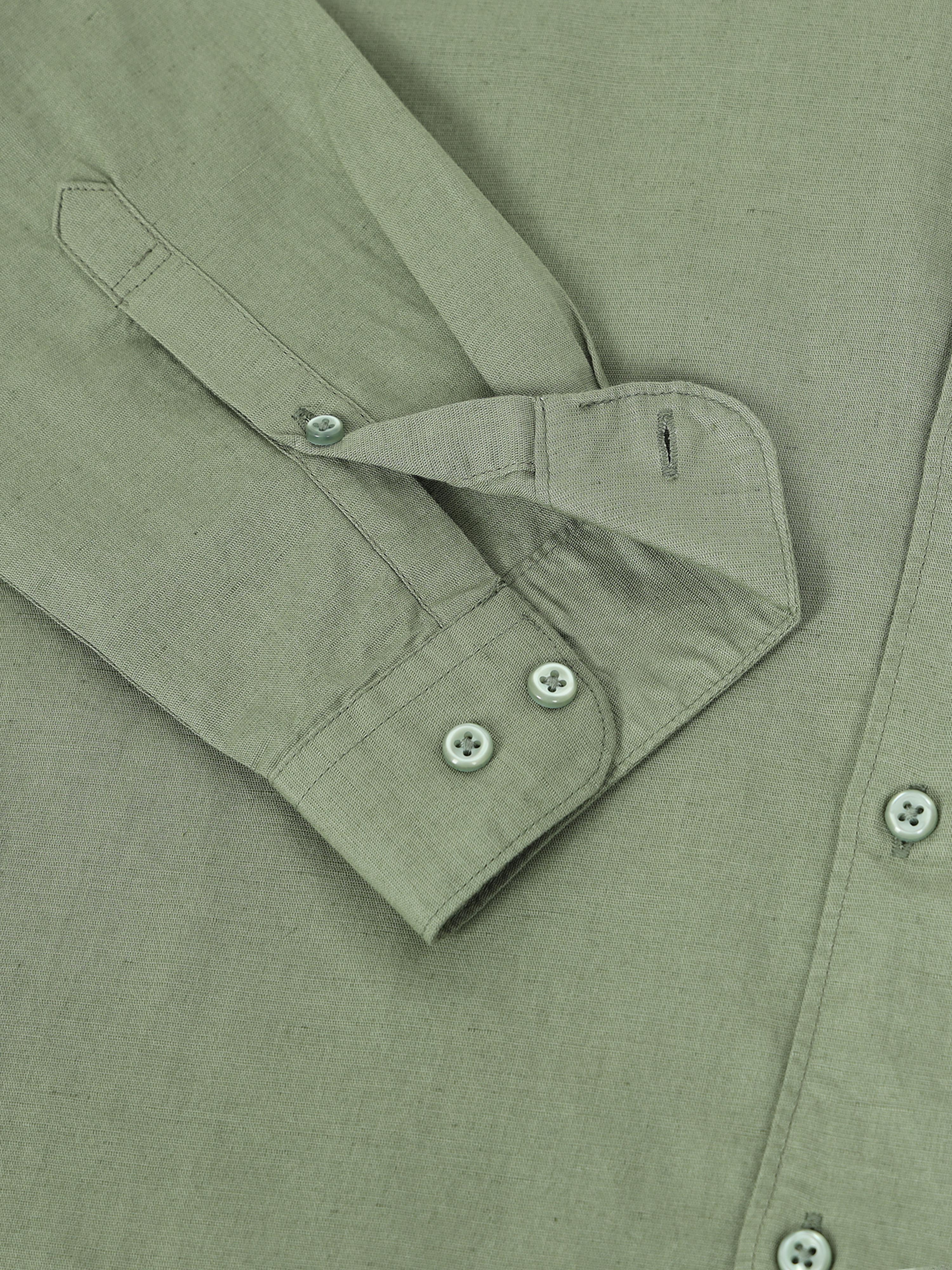 Men Smart Cotton Linen Slim Fit Shirt