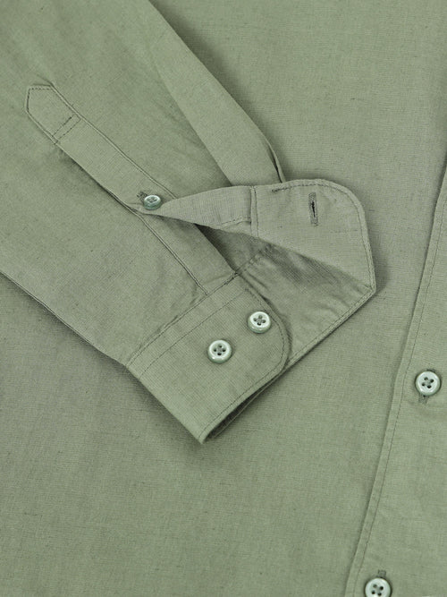 Men Smart Cotton Linen Slim Fit Shirt