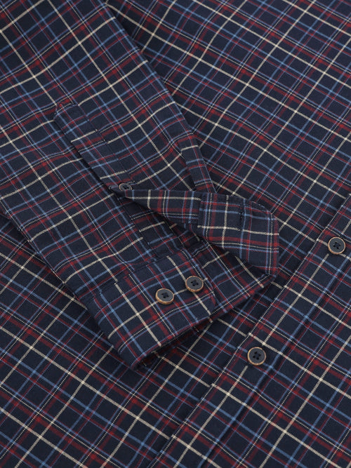 Men Smart Slim Fit Checked Casual Shirt
