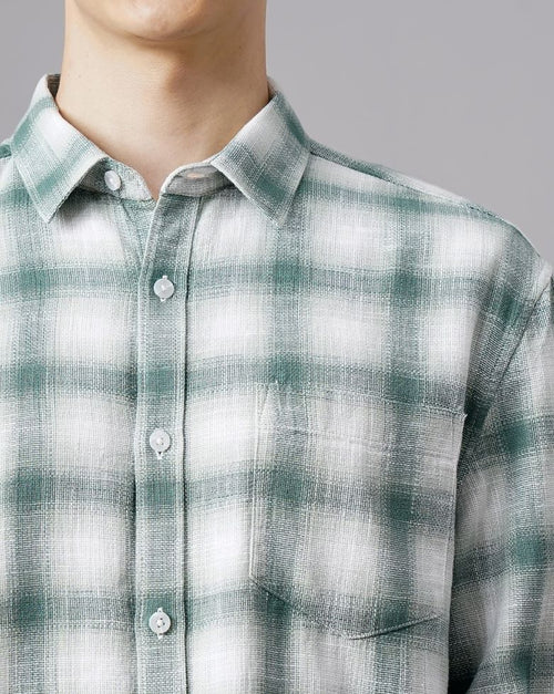 Moklino  Checks Slimfit  Cotton Casual Shirt