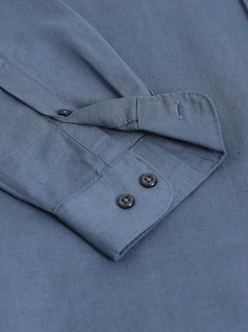 Men Smart Cotton Linen Slim Fit Shirt