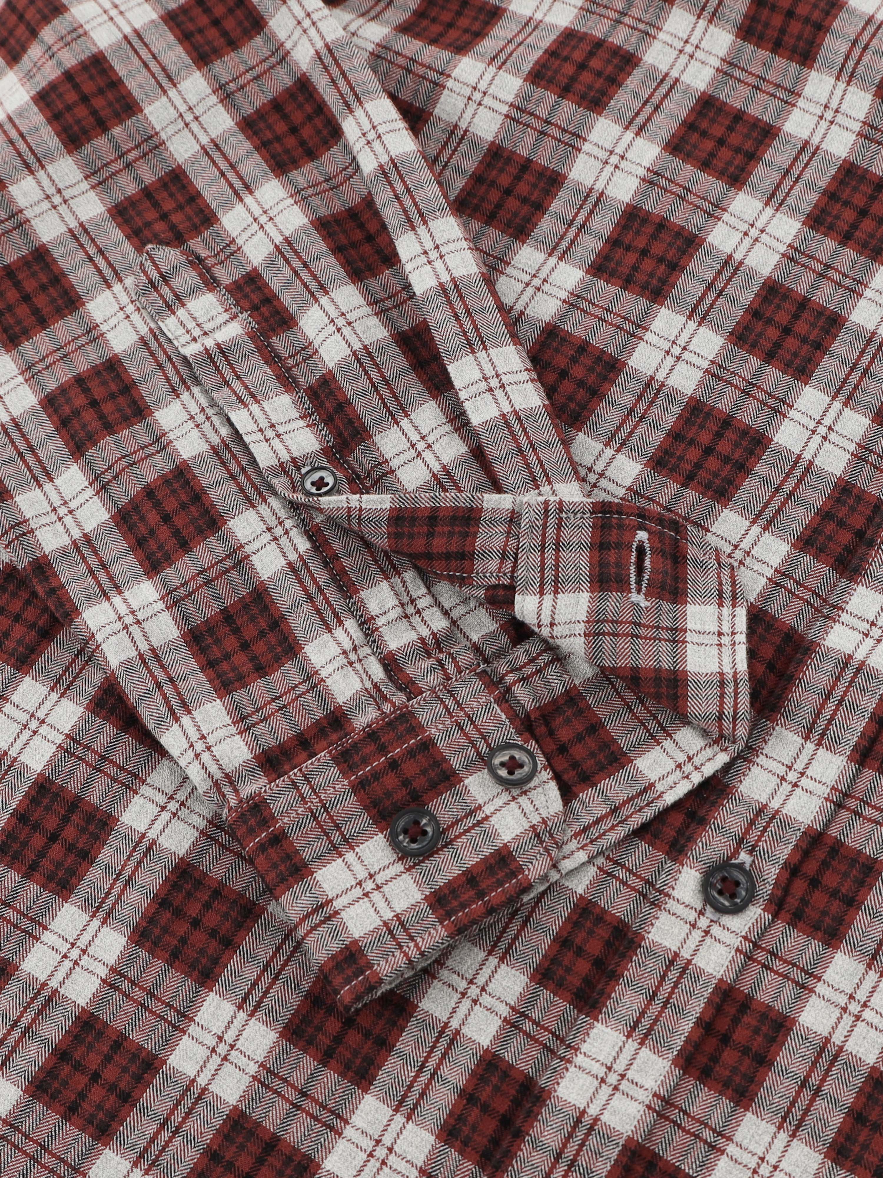 Men Smart Slim Fit Tartan Checks Checked Casual Shirt