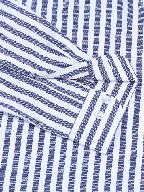 Men Stripes Navy Shirts