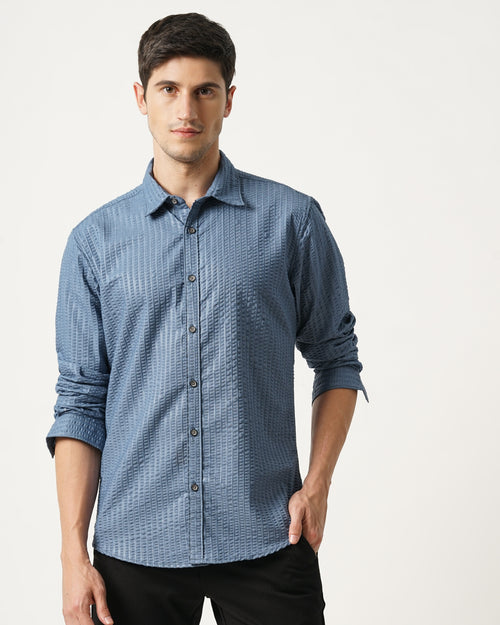 Men Regular Fit Seersucker Shirt