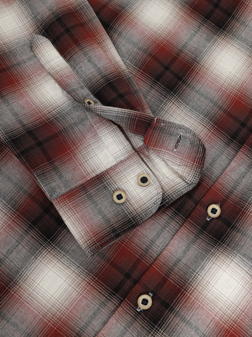 Men Smart Slim Fit Tartan Checks Checked Casual Shirt