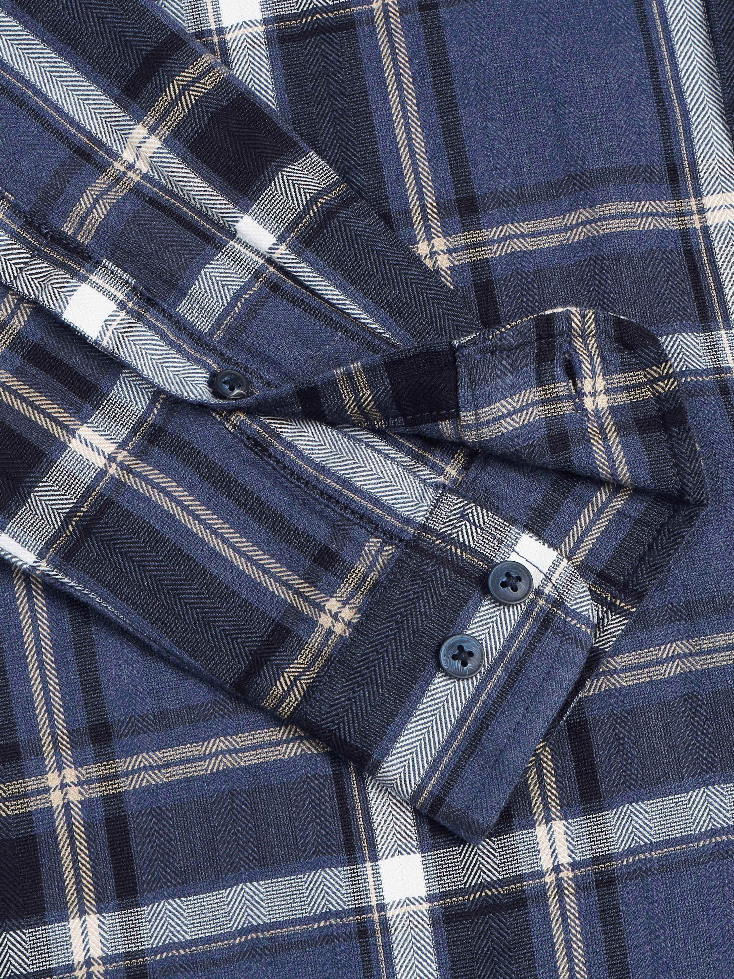 Men Navy Checks Shirt