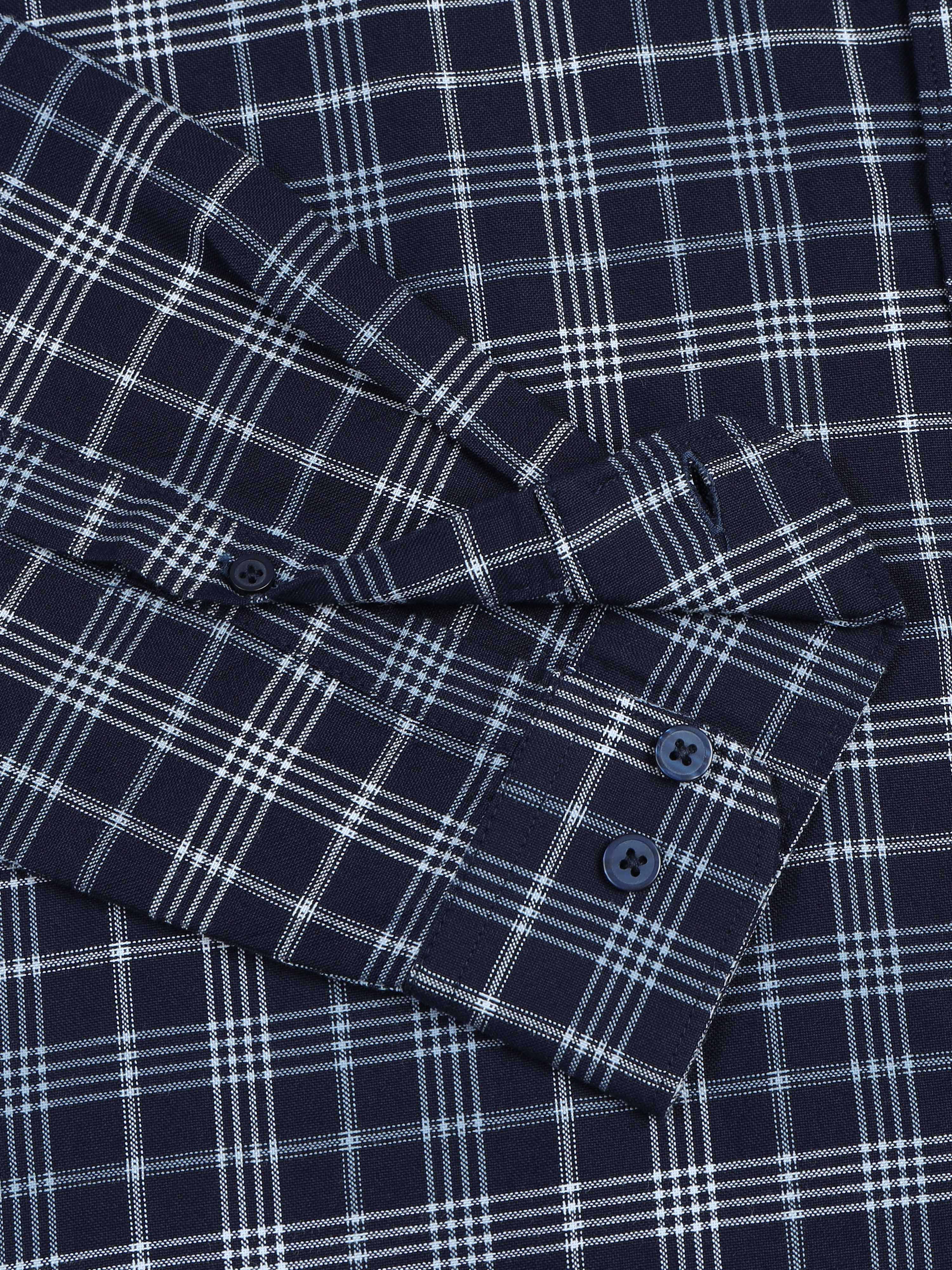 Men's Premium Oxford Checks Blue Shirt