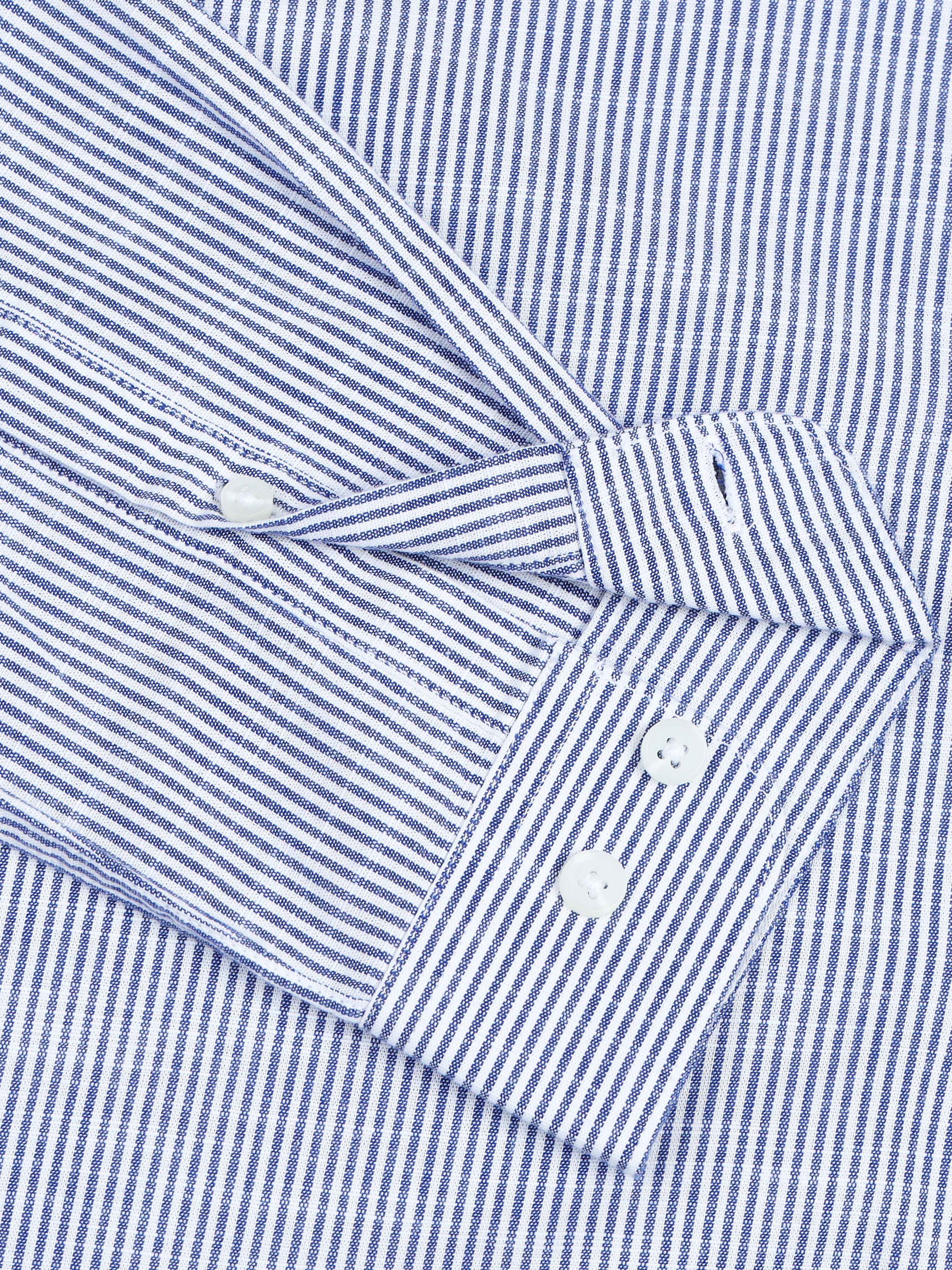 Men Stripes Navy Shirts