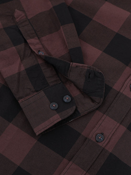 Men Smart Slim Fit Buffalo Checks Checked Casual Shirt