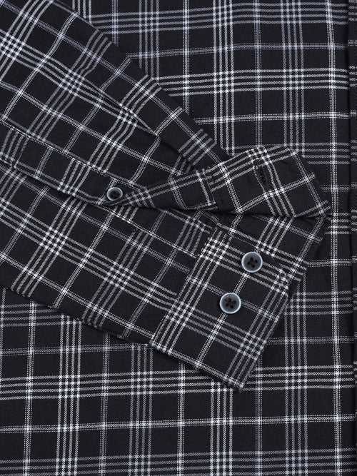 Men's Premium Oxford Checks Black Shirt