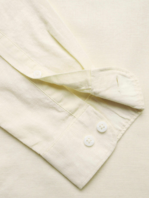 Men's Slub Slim Fit Solid Shirt