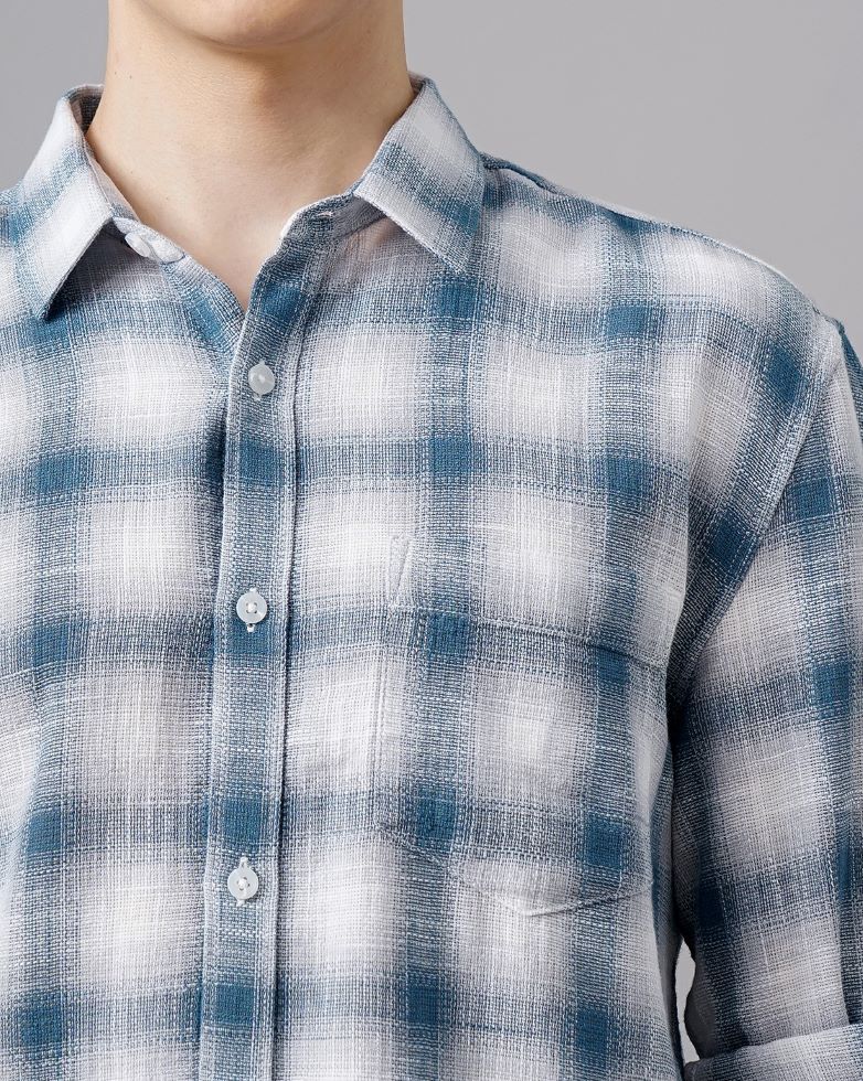 Moklino  Checks Slimfit  Cotton Casual Shirt