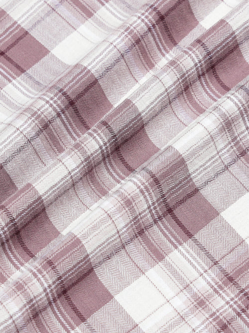 Men's Melange Twill Mauve Checks Shirts
